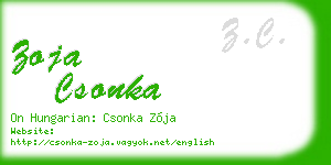 zoja csonka business card